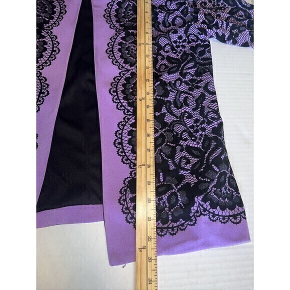 Bob Mackie Wearable Art Open Jacket Lilac Black Ladies XXS‎ - Picture 6 of 8
